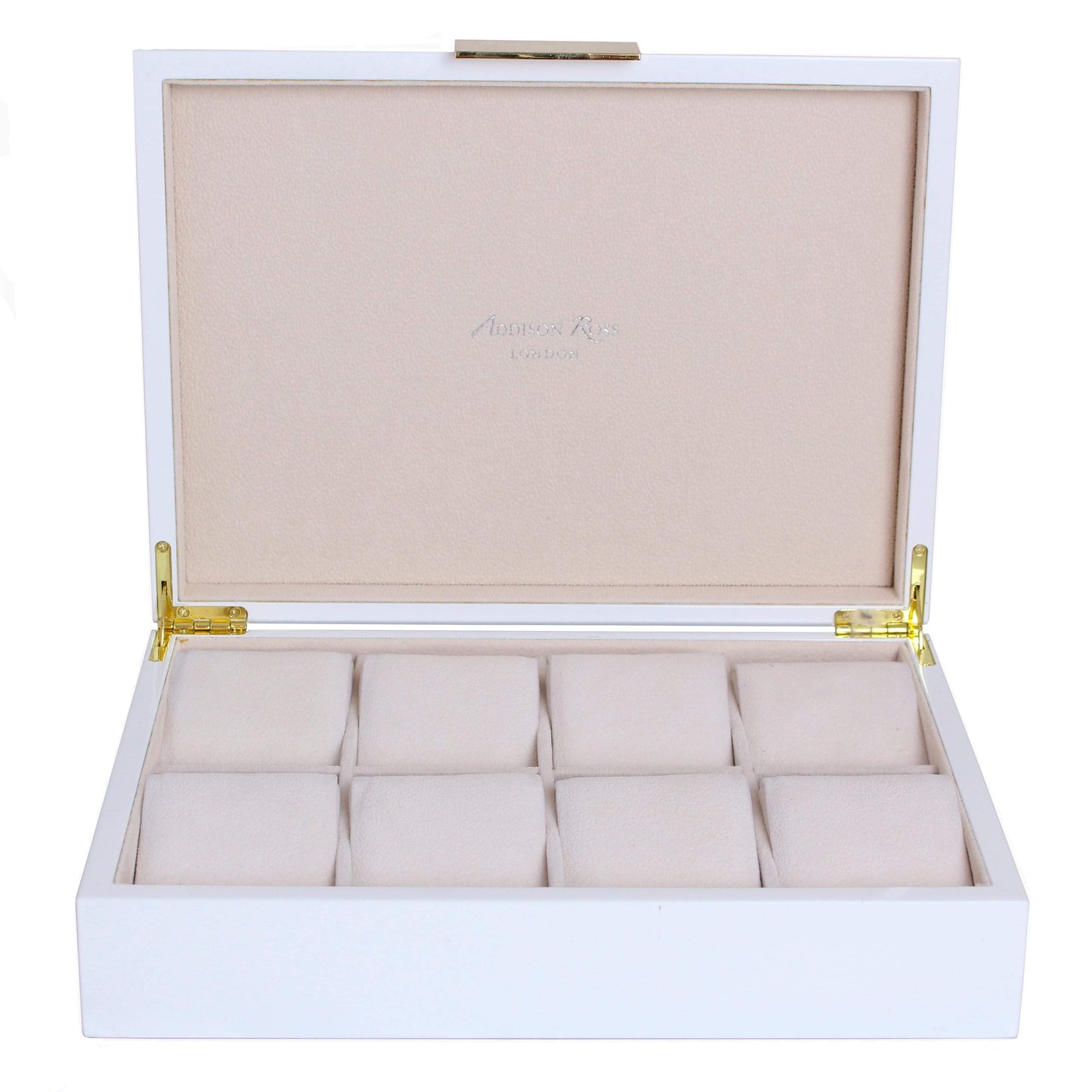 Large White & Gold Watch Box - Addison Ross Ltd UK