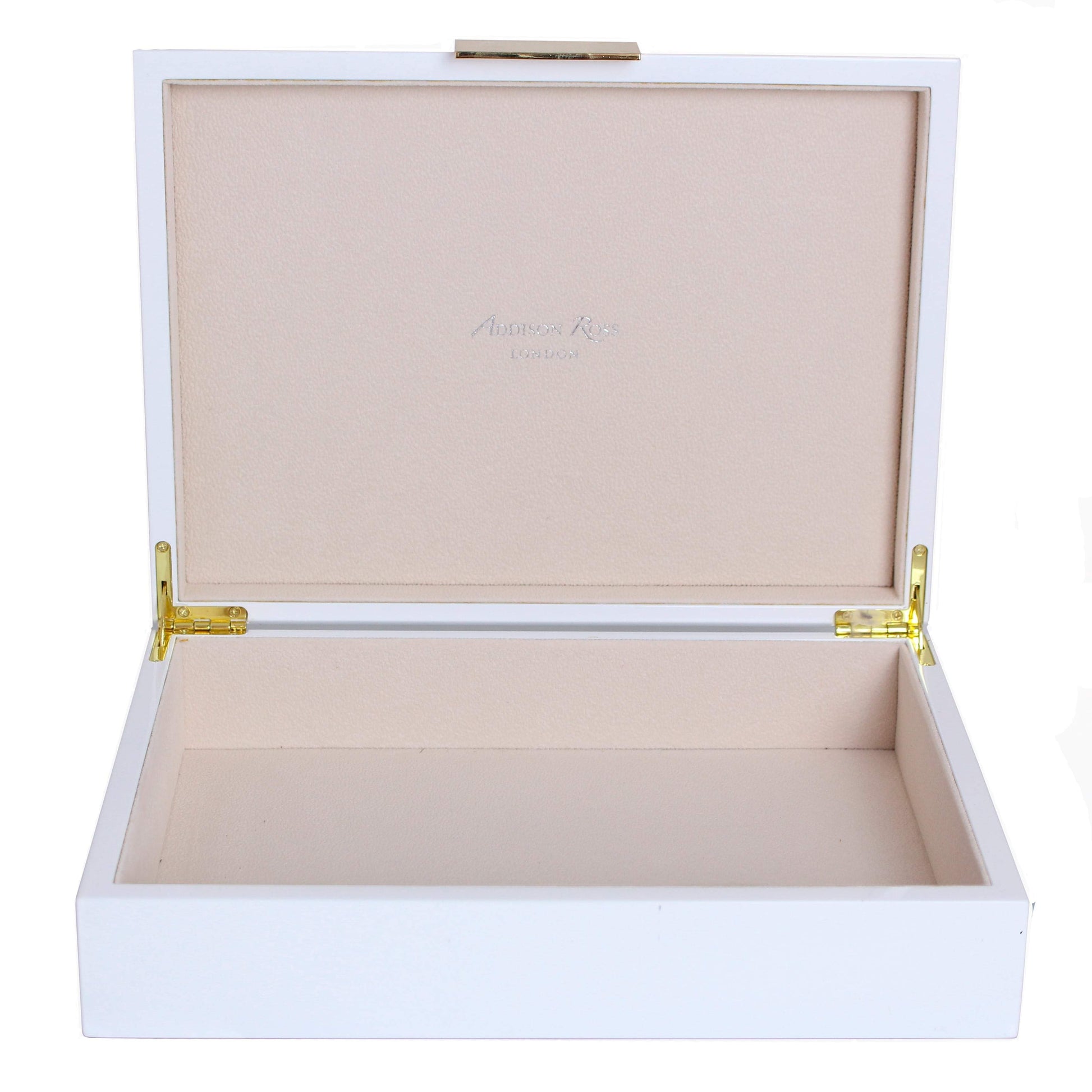 Large White Lacquer Box With Gold - Addison Ross Ltd UK
