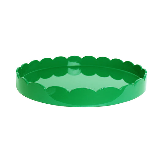 Leaf Green Round Large Lacquered Scallop Tray - Addison Ross Ltd UK