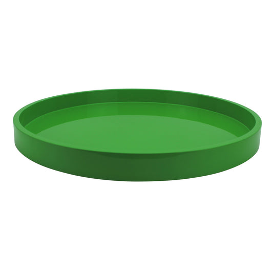 Leaf Green Round Medium Lacquered Tray - Addison Ross Ltd UK
