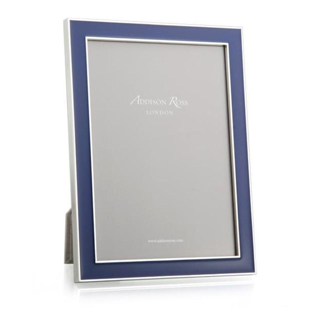 Navy Blue Enamel & Silver Frame - Addison Ross Ltd UK