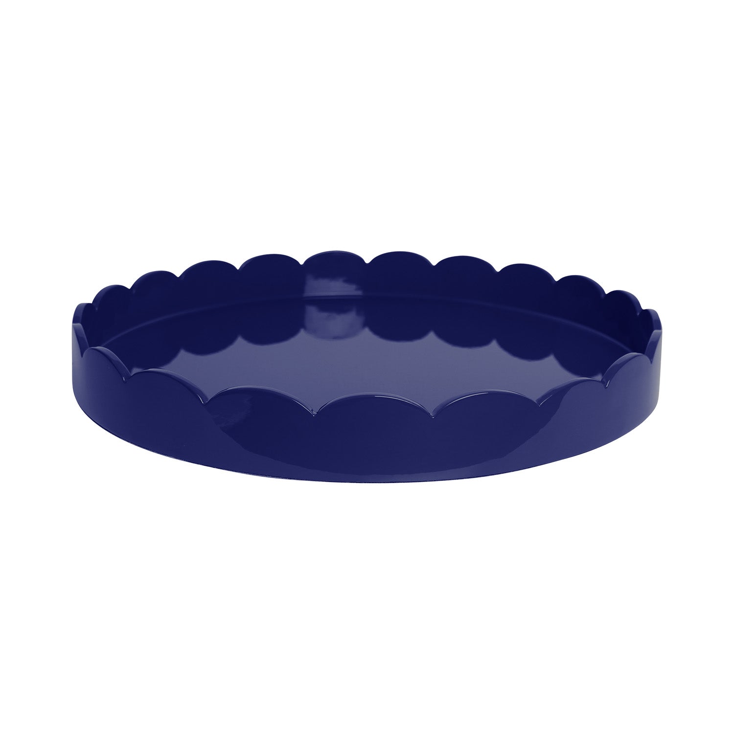 Navy Round Large Lacquered Scallop Tray - Addison Ross Ltd UK