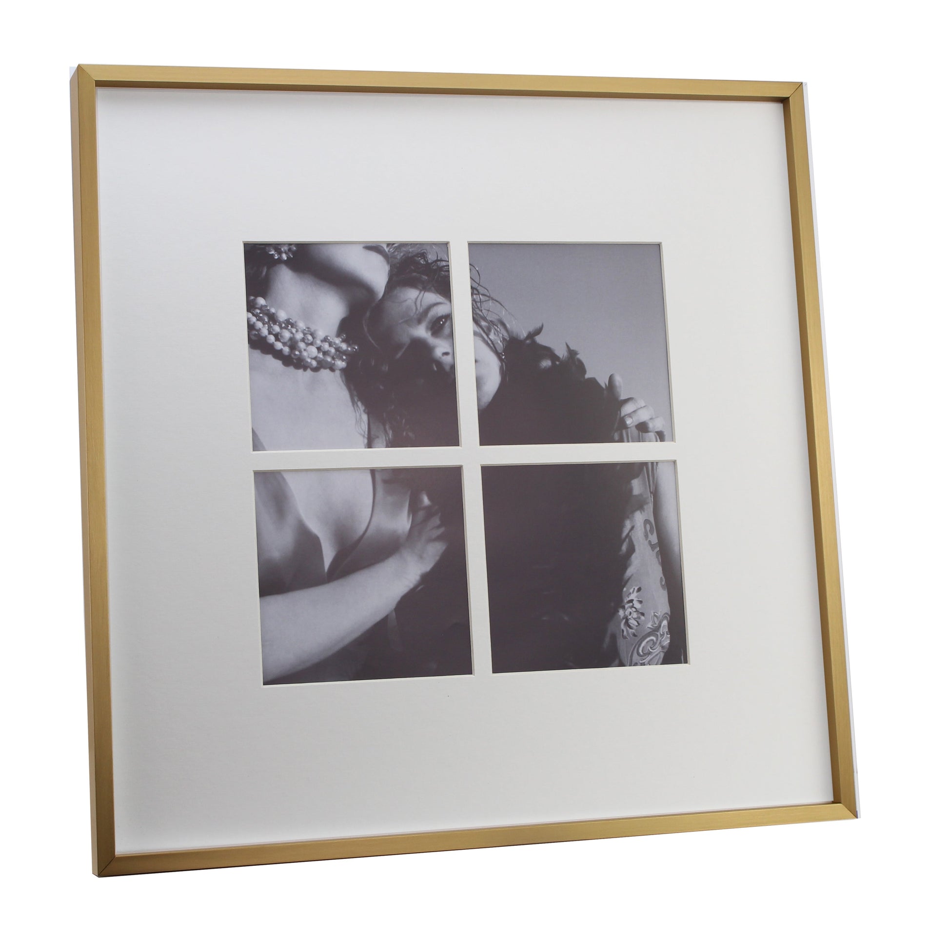 Nine Aperture Brushed Gold Wall Hanging Frame - Addison Ross Ltd UK