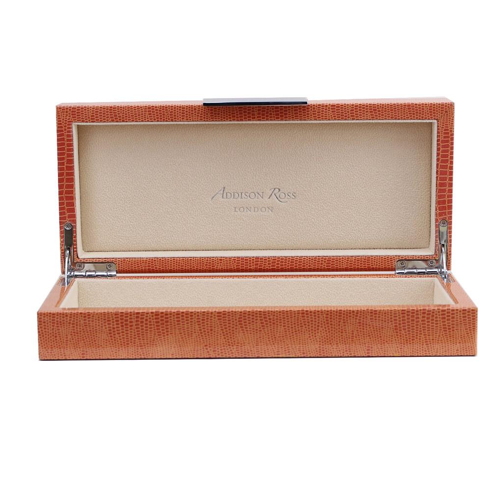 Orange Croc Box With Silver - Addison Ross Ltd UK