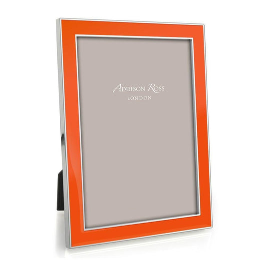 Orange Enamel & Silver Frame - Addison Ross Ltd UK
