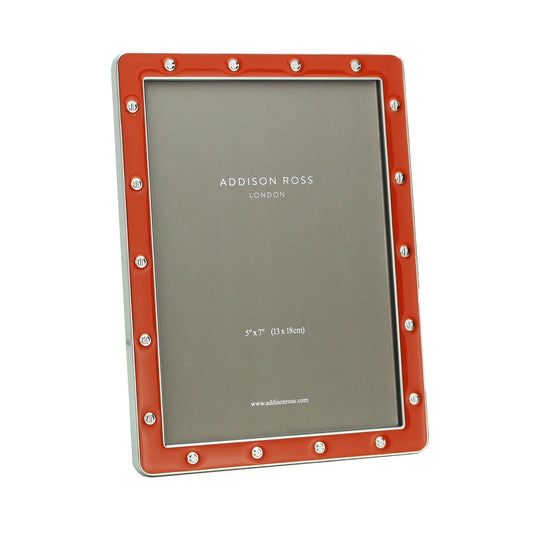 Orange Enamel & Silver Locket Frame - Addison Ross Ltd UK