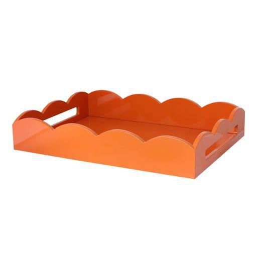 Orange Medium Lacquered Scallop Serving Tray - Addison Ross Ltd UK
