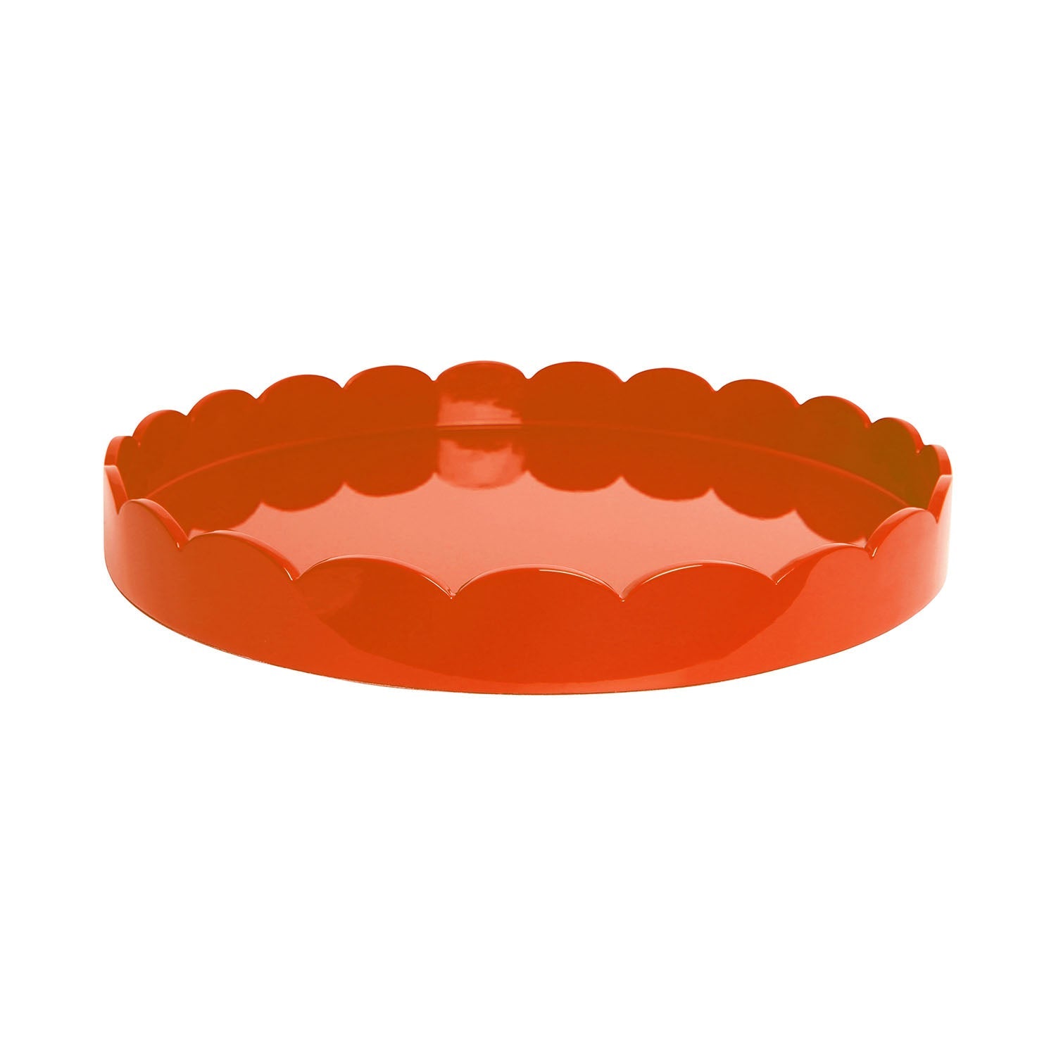 Orange Round Large Lacquered Scallop Tray - Addison Ross Ltd UK