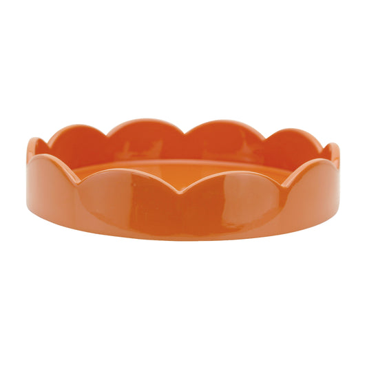 Orange Small Round Scallop Tray - Addison Ross Ltd UK