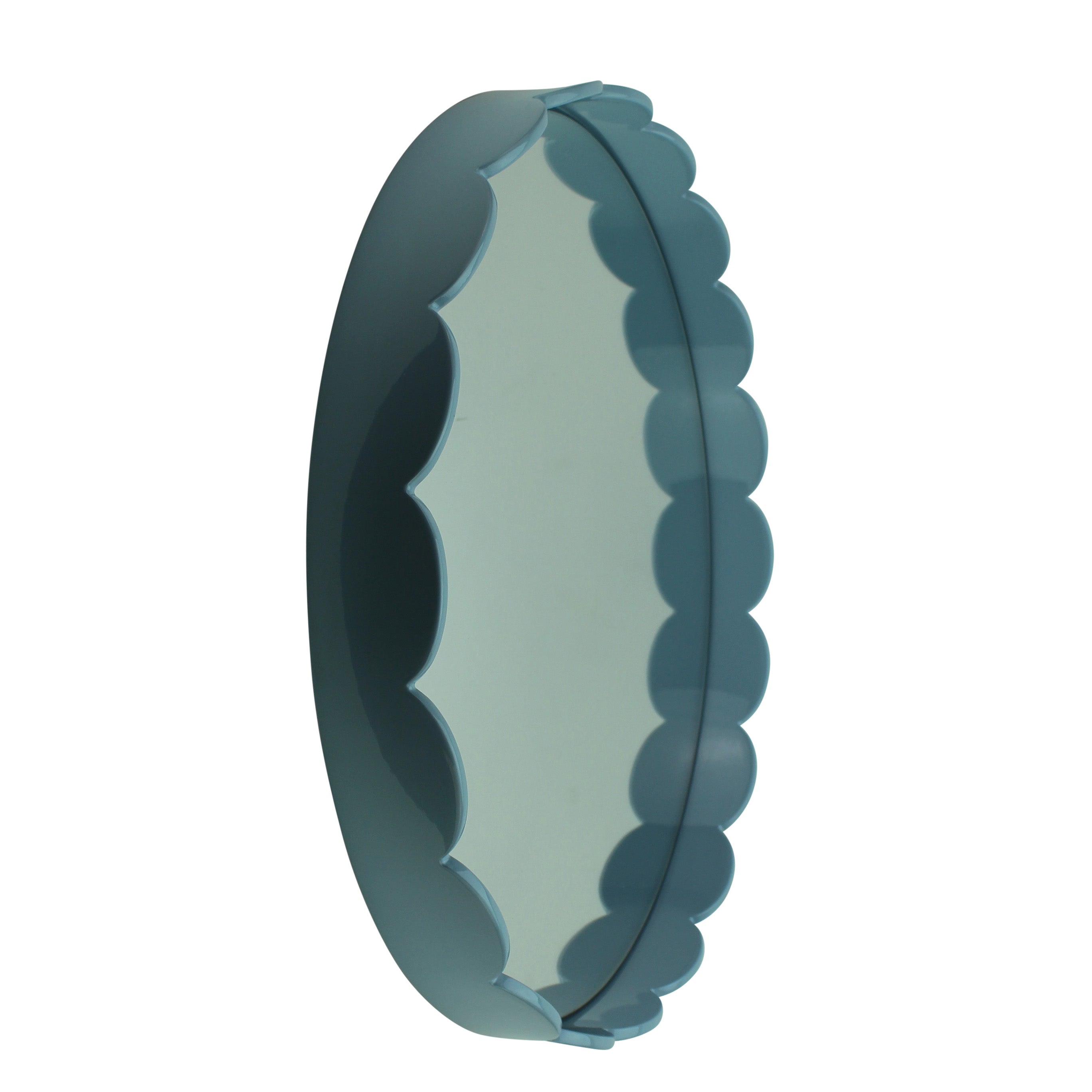 Pale Denim Blue Medium Scallop Round Mirror – Addison Ross Ltd UK