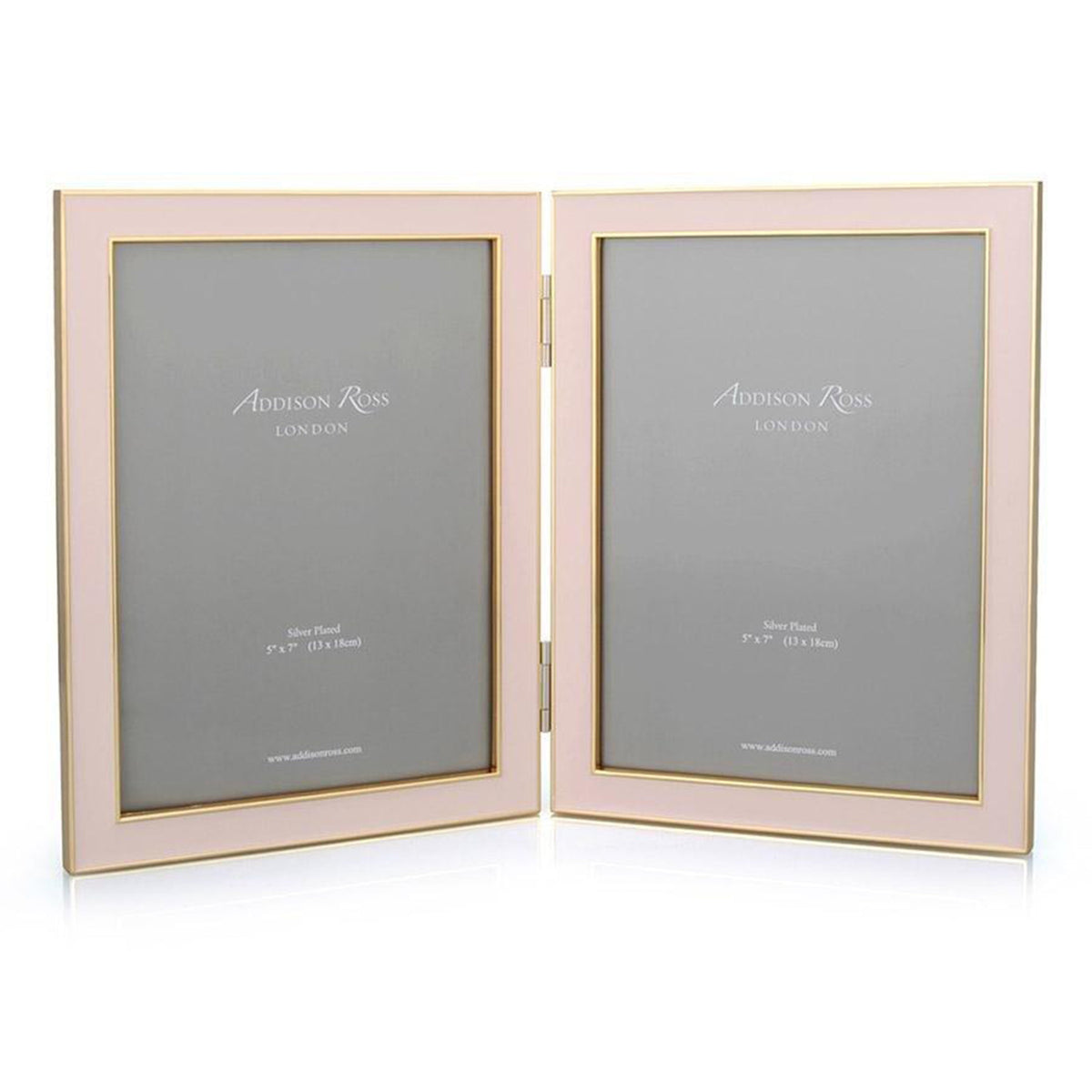 Pale Enamel & Gold Double Frame