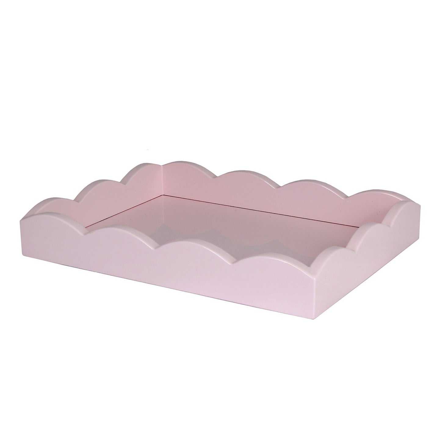 Pale Pink Small Lacquered Scalloped Tray - Addison Ross Ltd UK