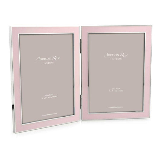 Pink Enamel & Silver Double Frame - Addison Ross Ltd UK