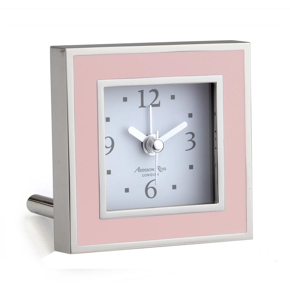 Pink Enamel Square Alarm Clock - Addison Ross Ltd UK