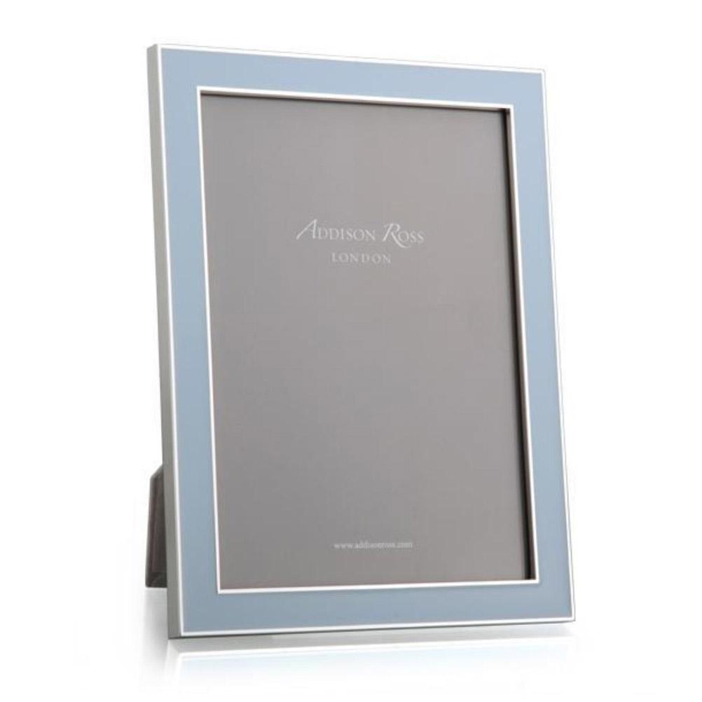 Powder Blue Enamel & Silver Frame