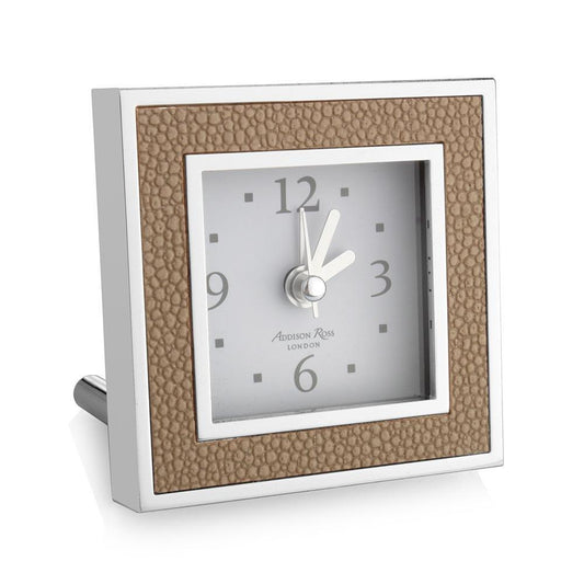 Sand Shagreen Square Alarm Clock - Addison Ross Ltd UK