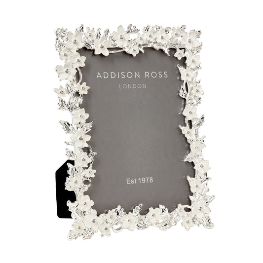 Silver & White Flower Frame - Addison Ross Ltd UK
