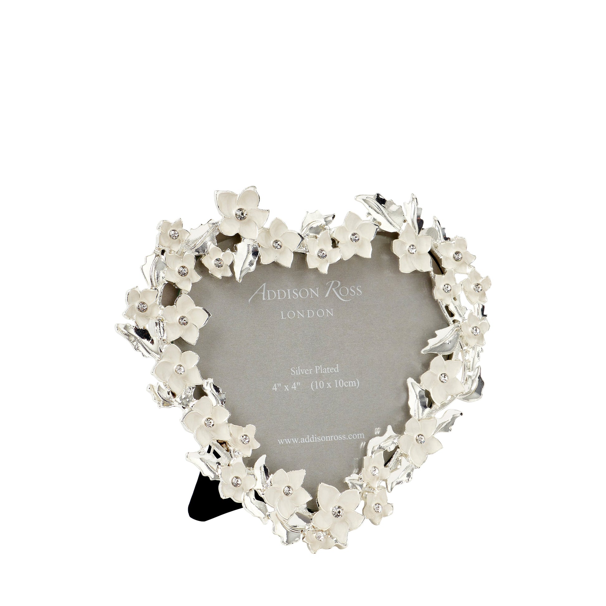 Silver & White Heart Flower Frame - Addison Ross Ltd UK