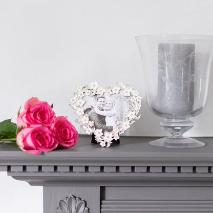 Silver & White Heart Flower Frame - Addison Ross Ltd UK