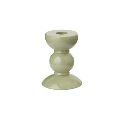 Small Sage Bobbin Candlestick - 10cm - Addison Ross Ltd UK