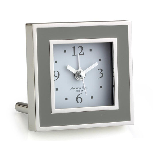Taupe Enamel Square Alarm Clock - Addison Ross Ltd UK
