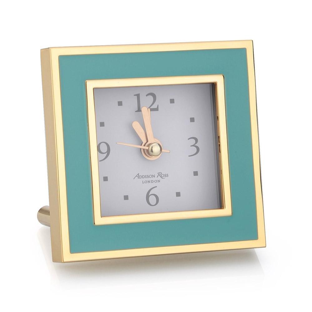 & Gold Square Silent Alarm Clock