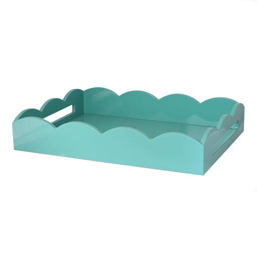 Turquoise Medium Lacquered Scallop Serving Tray - Addison Ross Ltd UK