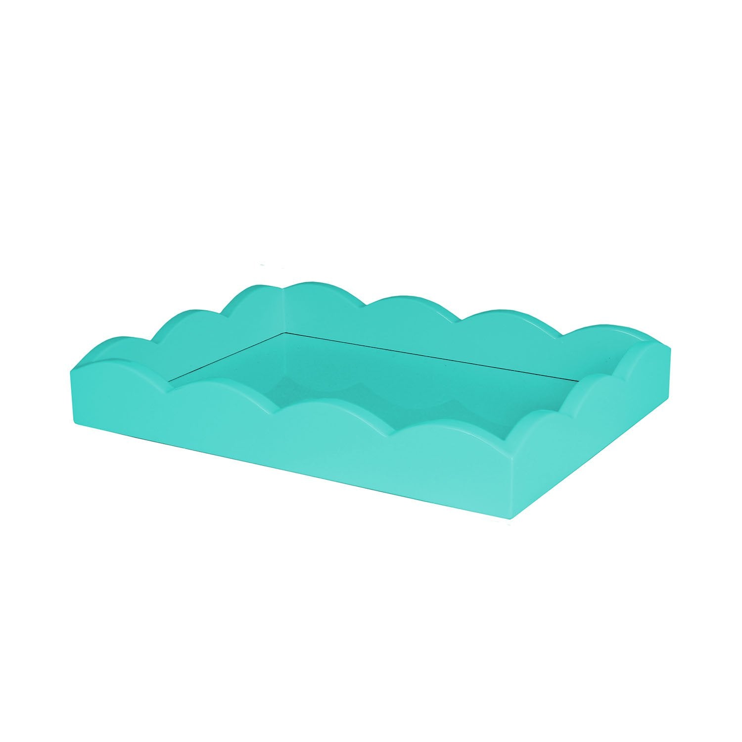 Turquoise Small Lacquered Scalloped Tray - Addison Ross Ltd UK