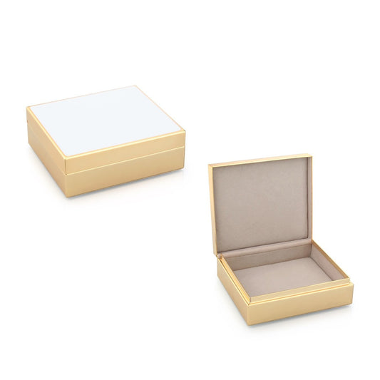 White Enamel & Gold Box - Addison Ross Ltd UK