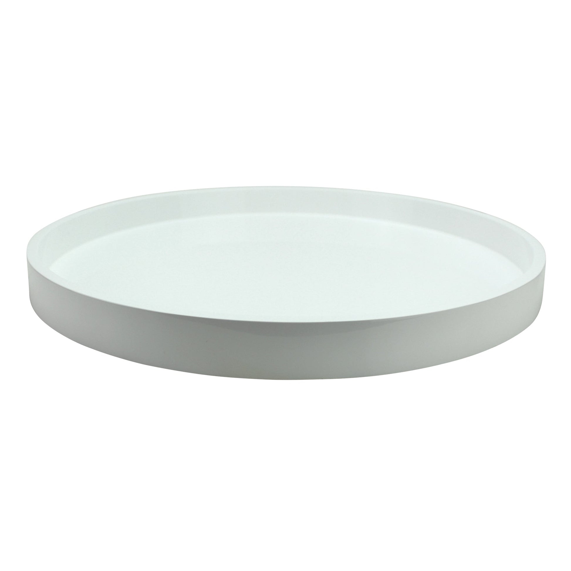 White Round Medium Lacquered Tray - Addison Ross Ltd UK