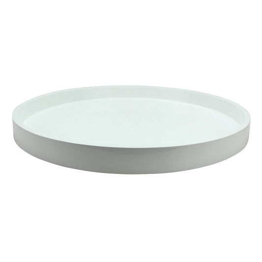White Round Medium Lacquered Tray - Addison Ross Ltd UK