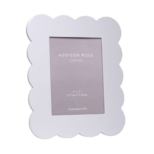White Scalloped Lacquer Photo Frame - Addison Ross Ltd UK