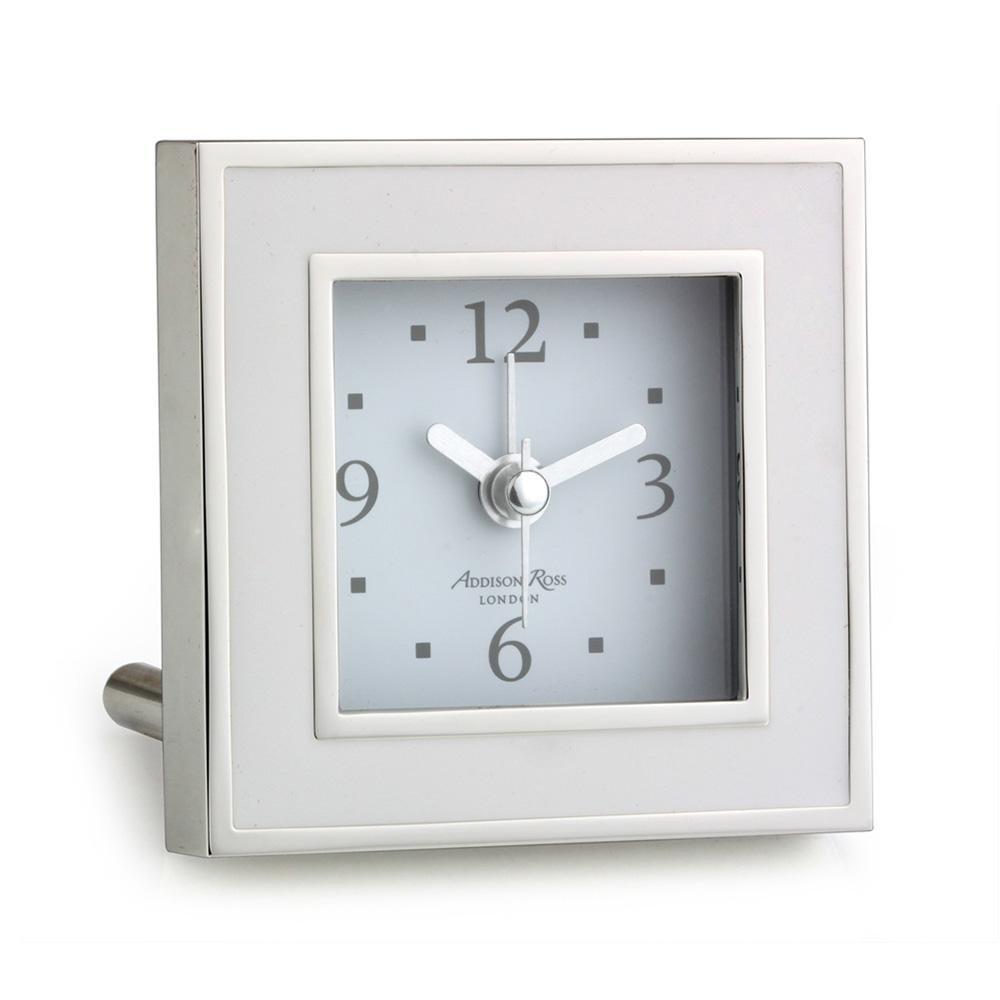 & Silver Square Silent Alarm Clock
