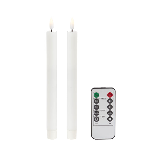 White Wax LED Candles - Set of 2 - Addison Ross Ltd UK