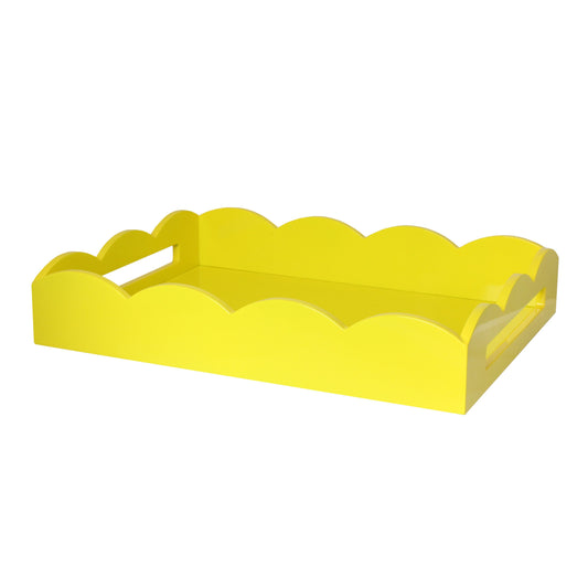 Yellow Medium Lacquered Scallop Serving Tray - Addison Ross Ltd UK